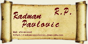 Radman Pavlović vizit kartica